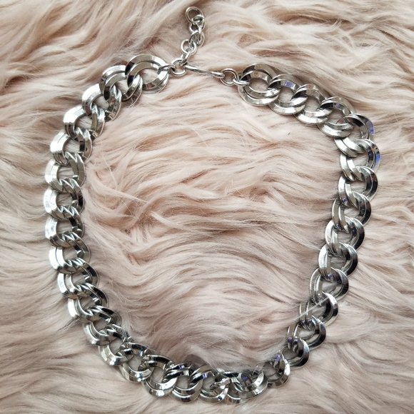 💕Monet Vintage Double Link Silver Tone Set💕 - Picture 5 of 8